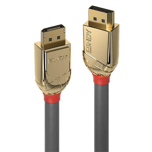 LINDY Kábel DisplayPort 1.4 DP - DP, High Speed Gold Line, 8K@60Hz, M/M, 10m, szürke - 20 ÉV GARANCIA