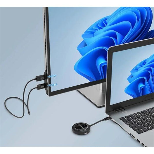 MANHATTAN Wireless Extender, USB-C - HDMI, kijelzőadapter, Prezentációs Kit, 1080p@60Hz, 30m, fekete