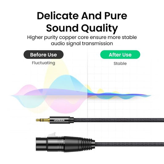UGREEN Kábel 3.5mm Jack - Three-Pole XLR M/F, 2m, fekete