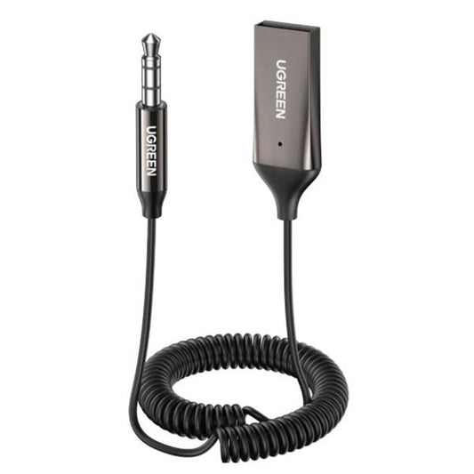UGREEN adapter Aux - Bluetooth v5.3, USB audio adapter, kihangosító, 3,5mm Jack, autós, mikrofonnal, szürke