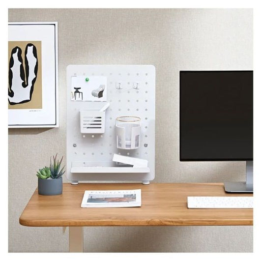 VALUE Asztalra szorítható tábla, opcionális tartóelemekkel, Clamp Mount Pegboard, Gamer / Office / Irodai, fehér