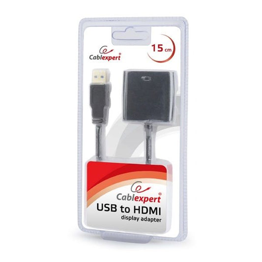 GEMBIRD USB 3.0 USB-A - HDMI Adapter, 1080p@60Hz, M/F, fekete