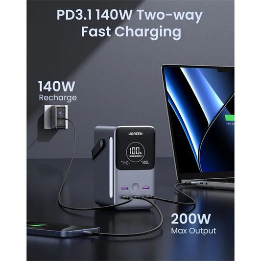UGREEN Power Bank hordozható töltő 48000mAh, 300W, 2x USB-C, 2x USB-A, szürke