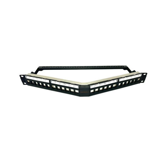 NIKOMAX Patch panel STP, Keystone, 24 portos, 1U, döntött/hajlított